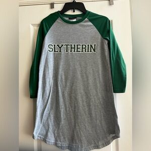 Girls Harry Potter Slytherin night gown/pajamas. Gray/Green. Size 14
